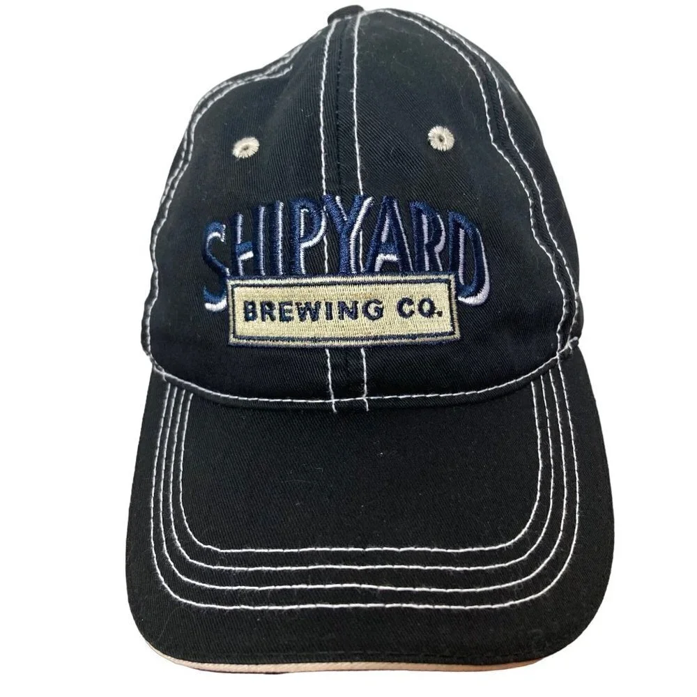 Shipyard Brewing Co Hat Adjustable Snapback Portland Maine Cap Lid Beer Black